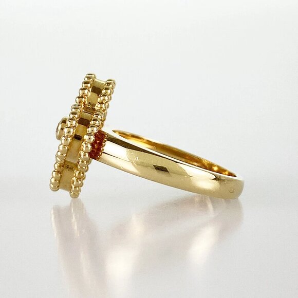 Van Cleef & Arpels Vintage Alhambra Yellow gold Shell diamond Ring - Picture 3 of 16